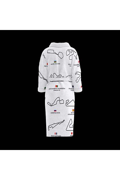 The Lucid Lab All Tracks White / Formula 1 Tracks Bathrobe