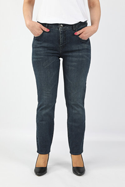 BALİNS Büyük Beden Kadın Kot Pantolon Koyu Mavi