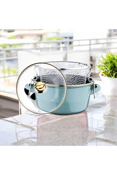 emaye market Emaye Kızartma Tenceresi 22 Cm