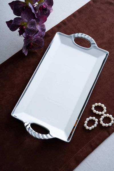 ACAR Arven Rectangular Silver Presentation Tray - 41 cm