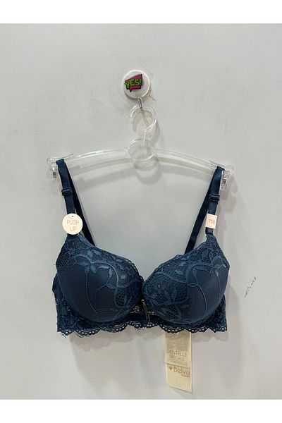 Belvü Sutien albastru cu sârmă căptușită cu dantelă Belvü - 1112