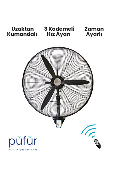 Püfür 2 Adet Kumandalı, Zaman Ayarlı Sanayi Duvar Tipi Endüstriyel Vantilatör...
