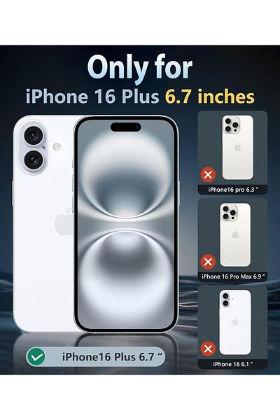 AWH iPhone 16 Plus Clear Case: Magnetic, Military-Grade, Shockproof, Anti-Yellowing Protection