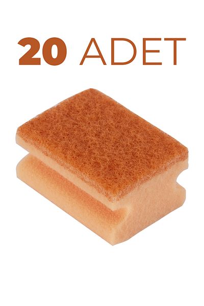 EverKlean 20 pcs Corrugated Orange Economic Dish Sponge with Nail Protection