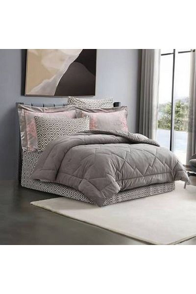 Pearrlla Espen velvet double bedspread, 6 pieces, with fixed filling