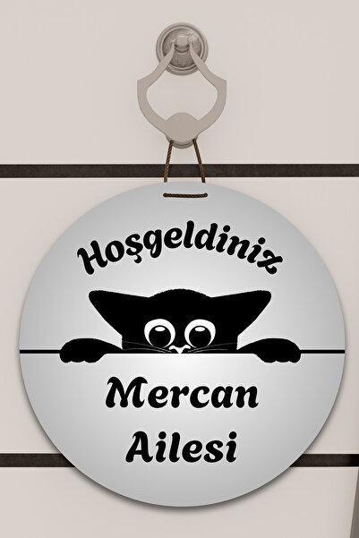Digital Print gray, personalized cat patterned Door ornament, Wall Ornament