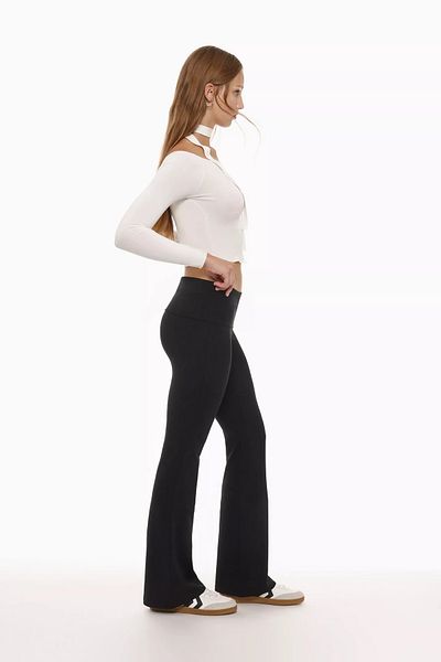 Gugus Women's High-Waist Tharm-Effected Waist Spanish Leg Legging Pants