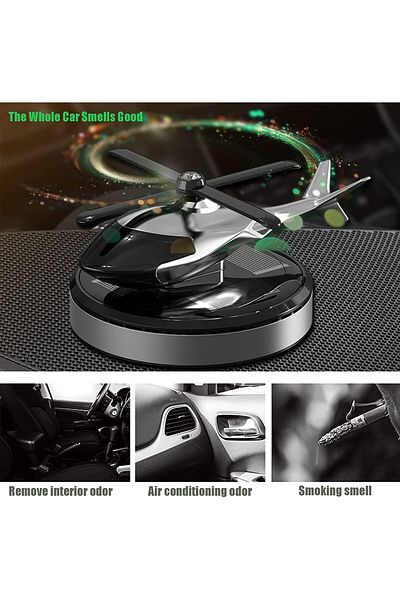 COOYA Car Solar Air Freshener, Helicopter Rotating Car Fresheners