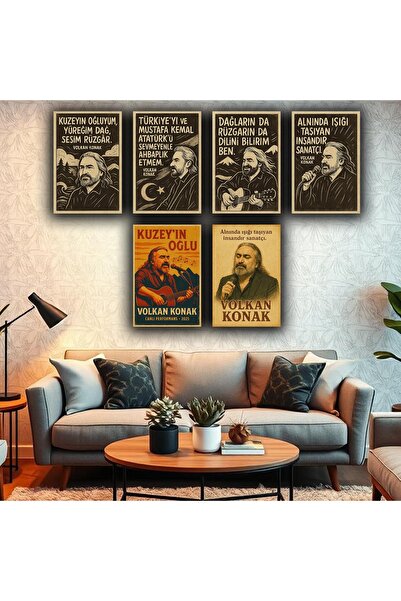 Hayal Poster Volkan Konak 6lı Poster Seti 20x30 UV Baskı MDF Poster