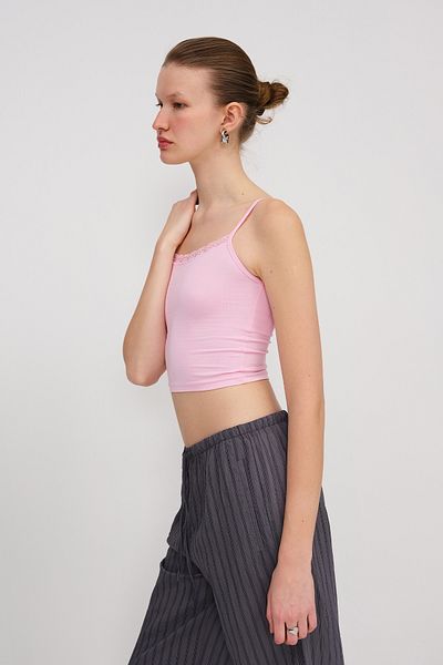 Addax Crop Tank Top με λουράκι σχοινιού A4232