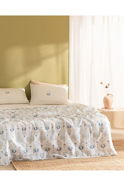 Madame Coco Lemien Kardiertes, bedrucktes Kingsize-Piqué-Set