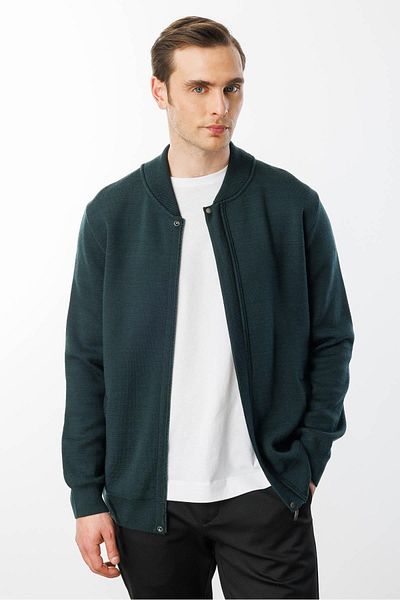 Desen Triko Tricotaj pentru bărbați cu guler de judecător, tricot din oțel, jachetă de lână verde