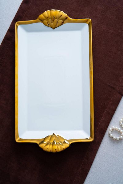 ACAR Arven Rectangular Gold Presentation Tray - 45 cm