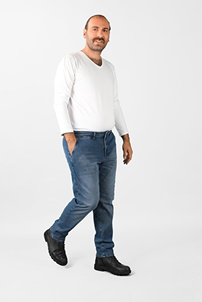 BALİNS Erkek Büyük Beden Fleto Cep Kot Pantolon 3ja/5889