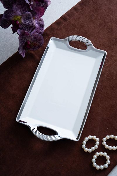 ACAR Arven Rectangular Silver Presentation Tray - 33 cm