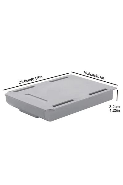 Choice Grey L 1pc White Selfadhesive Storage Drawer Box Makeup Pencil Tray Desk Hidden Under Desk Stand Sel