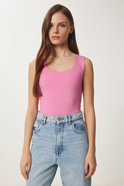 Lovelyİstanbul Bezrukavna bluza od peska ROZE LAN0029