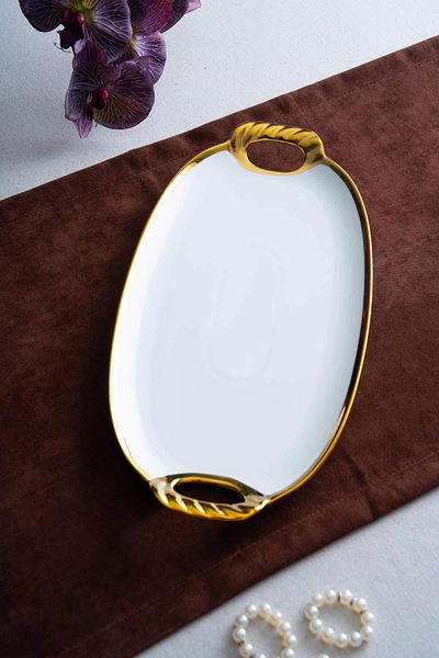 ACAR Arven Oval Gold Presentation Tray - 41 cm