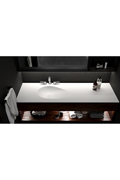 CORİAN AKRİLİK Akrilik Corian Lavabolu Banyo Tezgahı