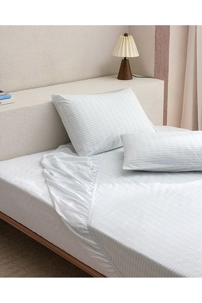 Madame Coco Carlo Ranforce Spannbettlaken-Set, Kingsize, 100 % Baumwolle, bedruckt, Minzgrün