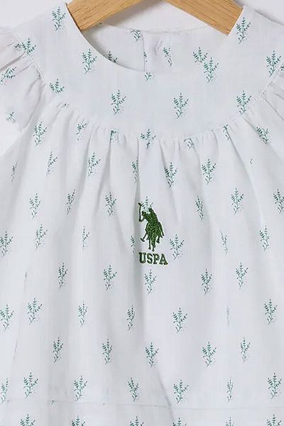 U.S. Polo Assn. Βρεφικό φόρεμα Polo Assn, χρώμα λευκό