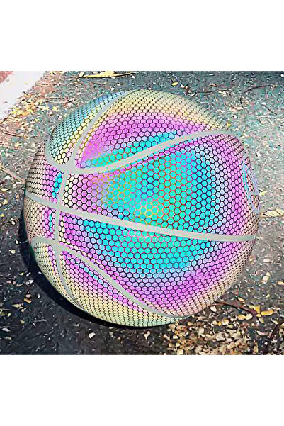 MUBX Reflektörlü Basketbol Topu Yüksek Kaliteli Hologramlı Gece Parlayan Bask...