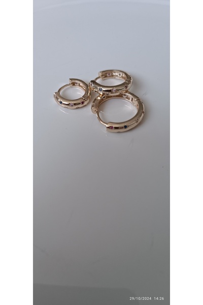 ARİ TAKI Steel Earrings with Gold Star 3
