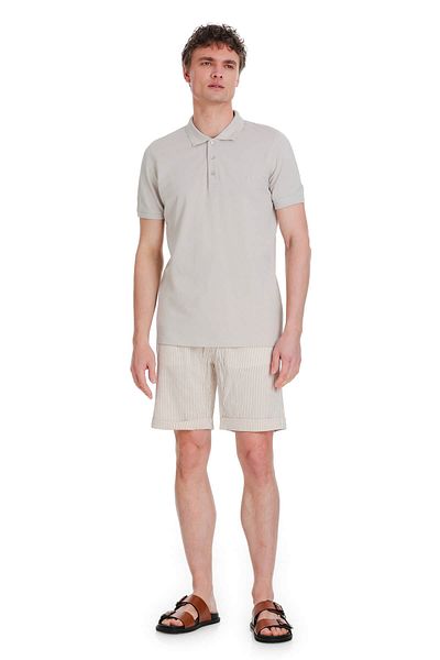 Hatemoğlu Μπλουζάκι Stone Regular Fit 100% βαμβακερό γιακά πόλο