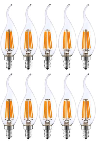 Heka 10'Lu Paket Led Rustik E14 Ampul Kıvrık Uç 6W 3000K Gün Işığı ERD-83