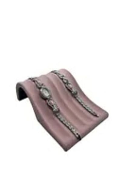 MeGass Dekor Domestic Production Suede Fabric Pink Color 16/11,5 cm Bracelet Tag Stand