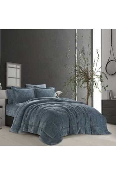 Canon Cannon Flannel Check Double Bedspread 6 Pieces - Fixed Fill