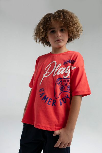 Rolypoly Boy's Winner Player Printed Short Sleeve Capri Pajama Set
