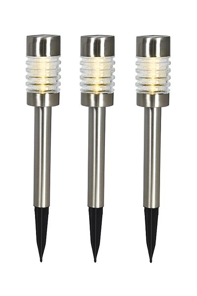 Progarden Set lampi solare de gradina 3 bucati, argintiu