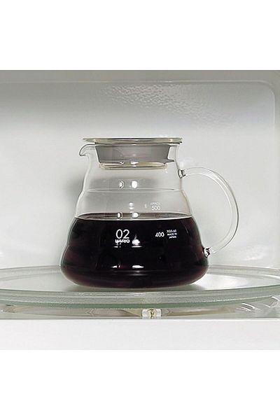 COOYA Pour Over Glass Range Coffee Pot,Clear,600ml,With Lid Design,Heat-Resistant,for Home,Office Use