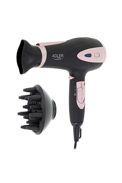 adler Uscător de păr AD2248b, negru, difuzor, 2200W, ionizare, 2 viteze, 3 setări de temperatură