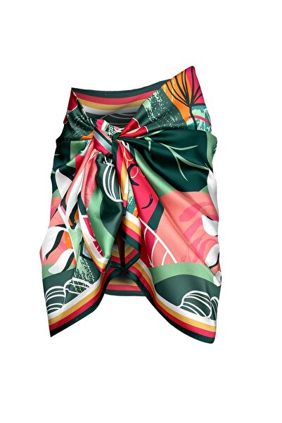 Bolder Stella Pink&Green Flower Long Pareo (Not Shows through) 100*145