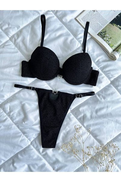 SİLVER MİRROR Costum sutien de damă cu accesorii metalice suportate Glitter