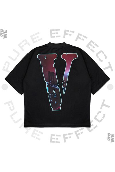 TRAGEDY Tricou unisex oversize Vlone Popsmoke imprimat Boxy Fit din țesătură groasă