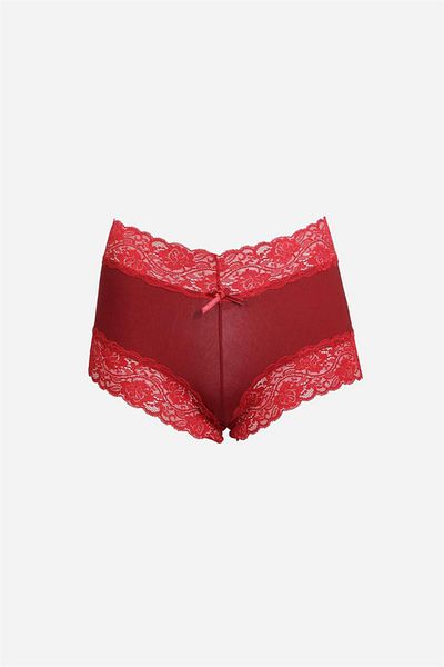 Celira Burgundy Women's Cotton Boxers - Pack of 2 40277