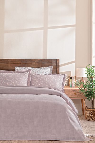 Puffy Elois Double Bamboo Pique Set - Plum