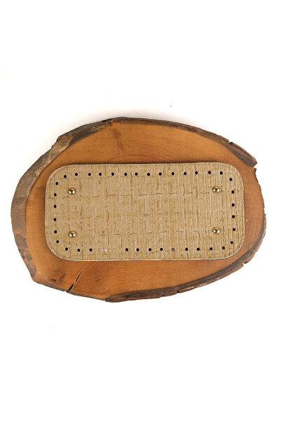 Prestij Boncuk Deri Çanta Tabanı Bej Krem Dokulu 25X12 cm