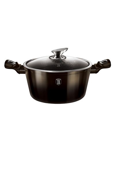 Berlinger Haus Marble-top casserole 20 cm Shiny Black Collection 2 lids