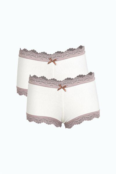 Celira Women's Cotton 2-Pack Boxer Cream 40277