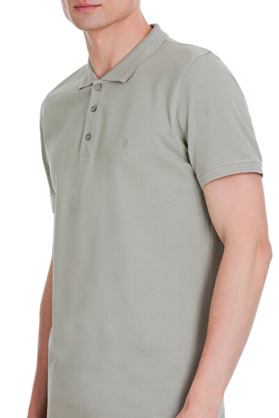 Hatemoğlu Khaki Regular Fit 100% Cotton Polo Neck T-Shirt