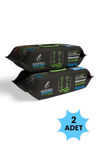 KRAFHELL منشفة تنظيف الأسطح الكبيرة جدًا من Fast & Clean مقاس XL 2x100 (200 ورقة)