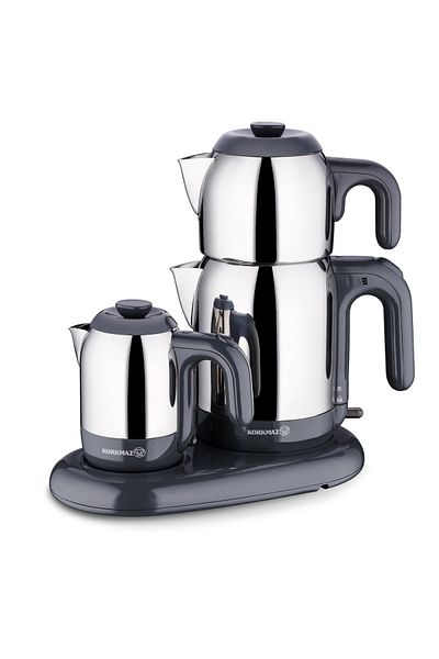 KORKMAZ Mia Tea and Coffee Machine - Inox/Smoked