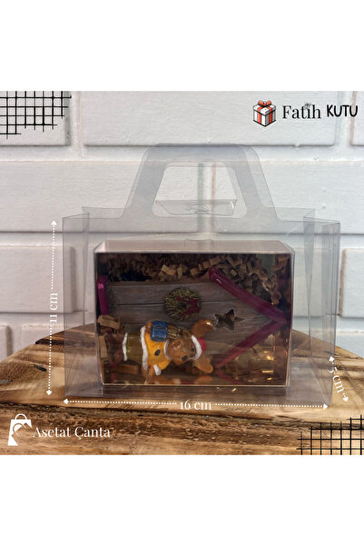 Fatih Kutu 16x11x5 Şeffaf Asetat Çanta [ Demonte 10 Adet]