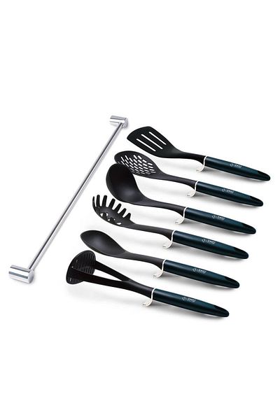 Berlinger Haus Kitchen utensils with wall mount 7 pcs Aquamarine Metallic Line