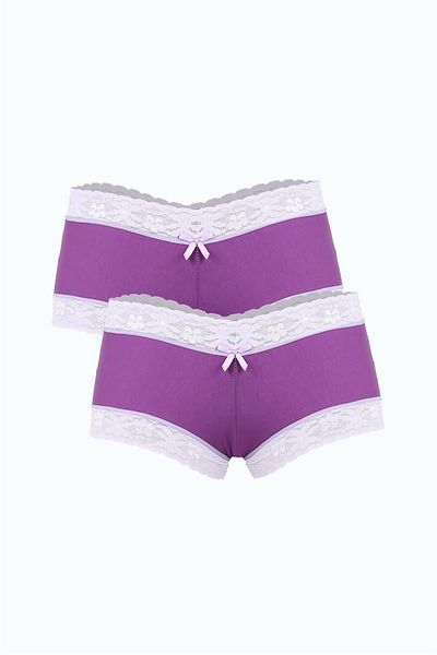 Celira Women's Cotton 2-Piece Boxer Purple 40278
