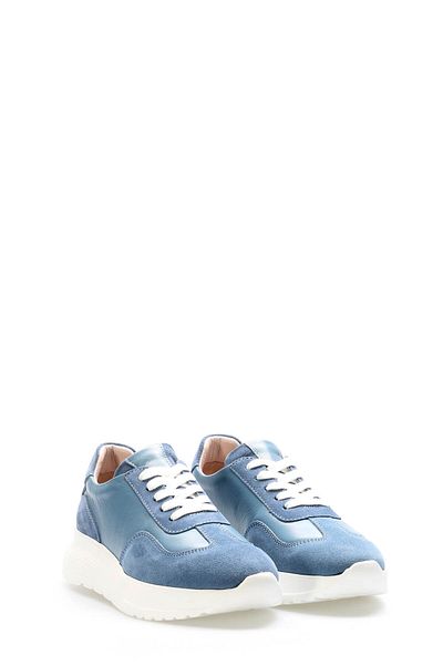 Ayakkabıhane În interior și în exterior Pantofi casual de damă din piele naturală albastru denim AH 089822611155